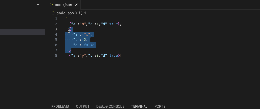 Text Selected format and compact bug